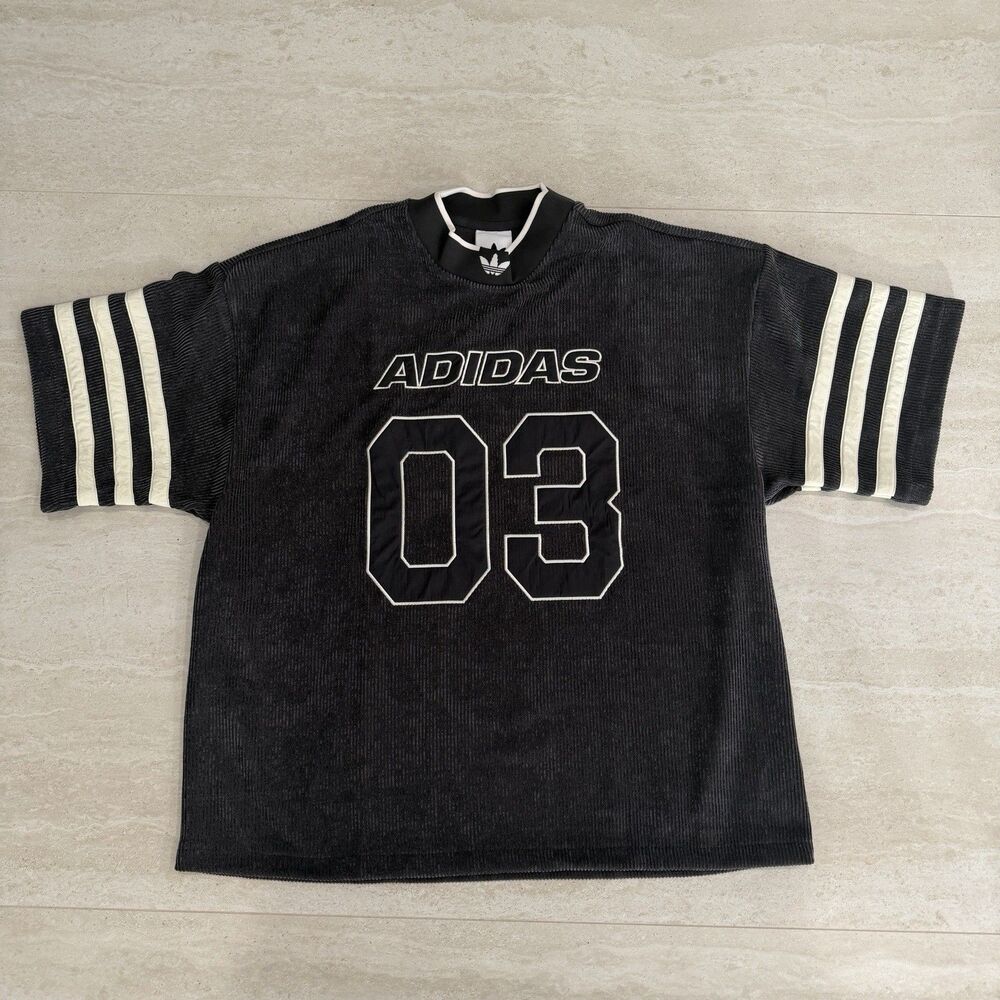 Adidas Originals Firebird Knit Football Jersey KU9192 Grey Black Men’s Size L